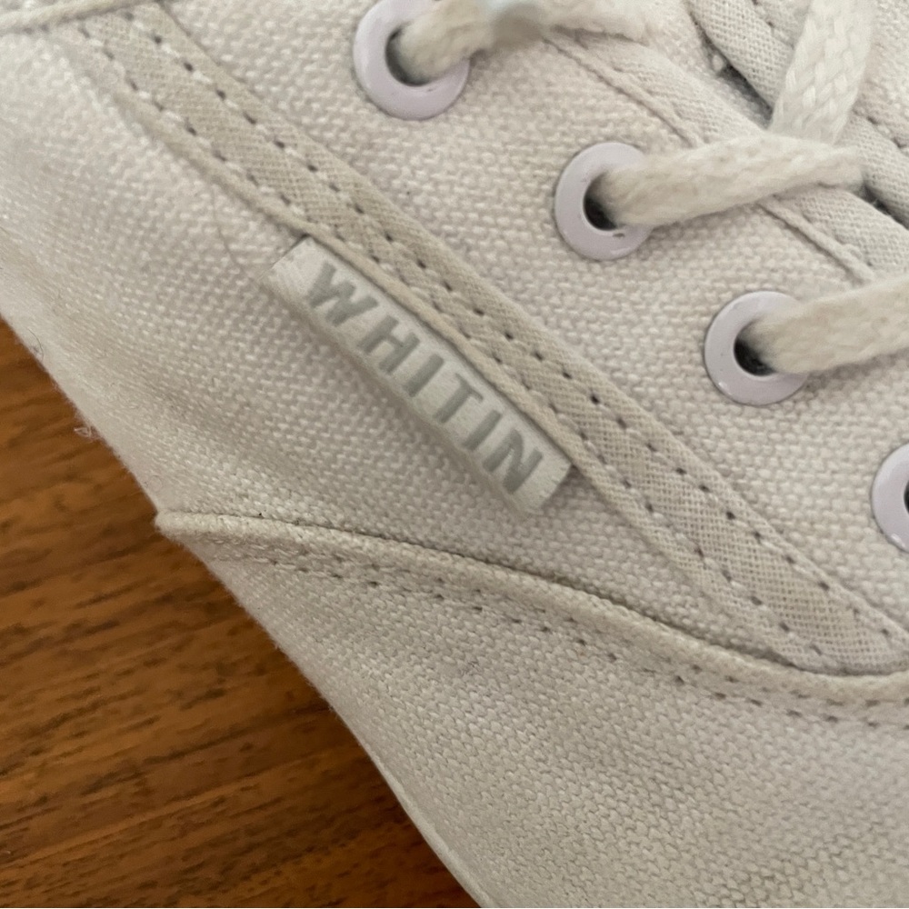 WHITIN Women's White Canvas Sneakers - Picture 2 of 3